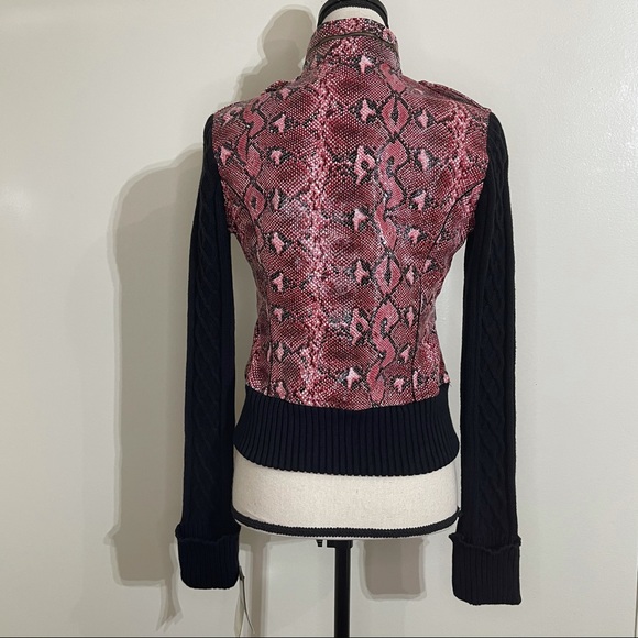 COOGI Faux Snake Skin Jacket Sweater Sleeve NWT size Small - Picture 3 of 16